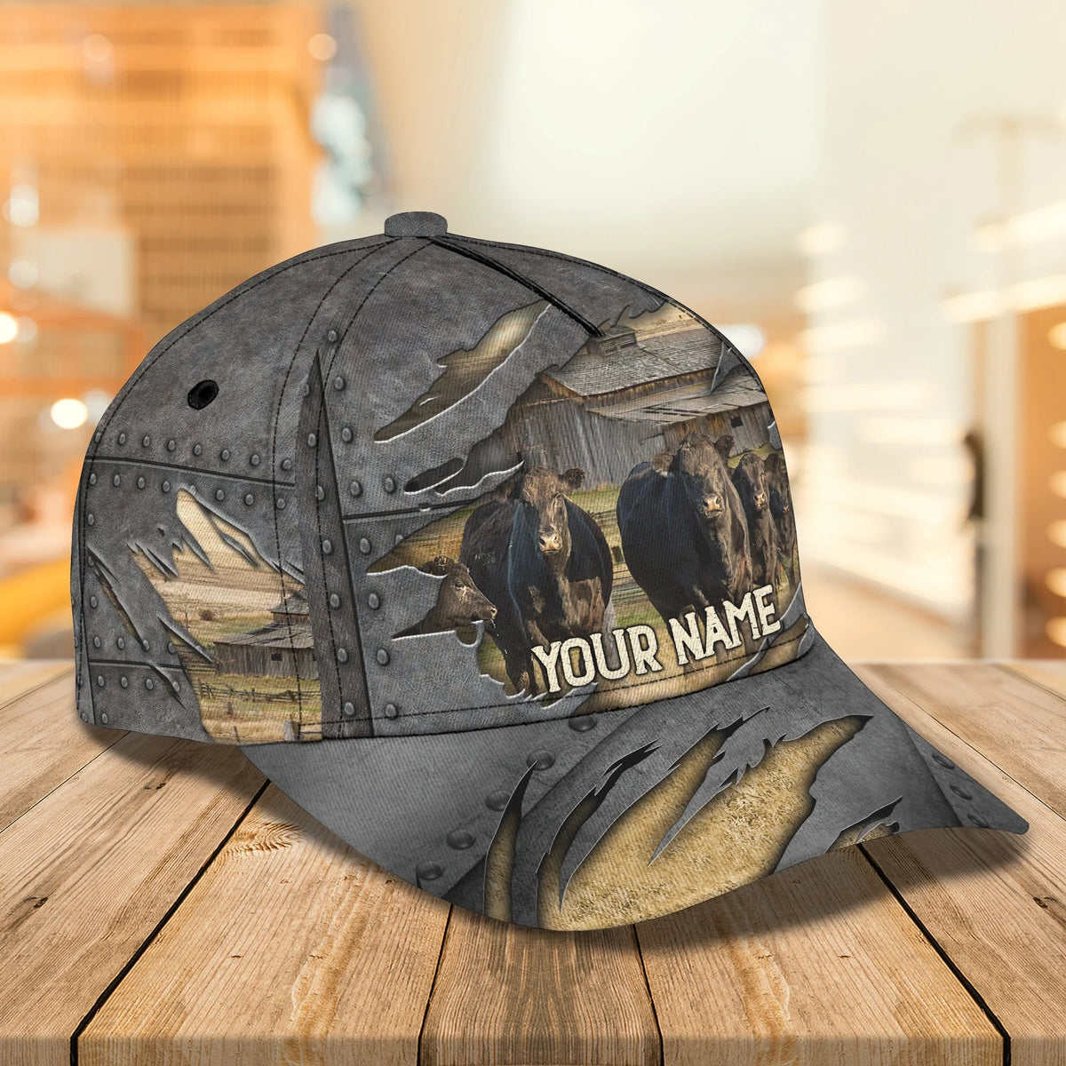 Farm Cow - Personalized Name Cap - Boom ORN0209