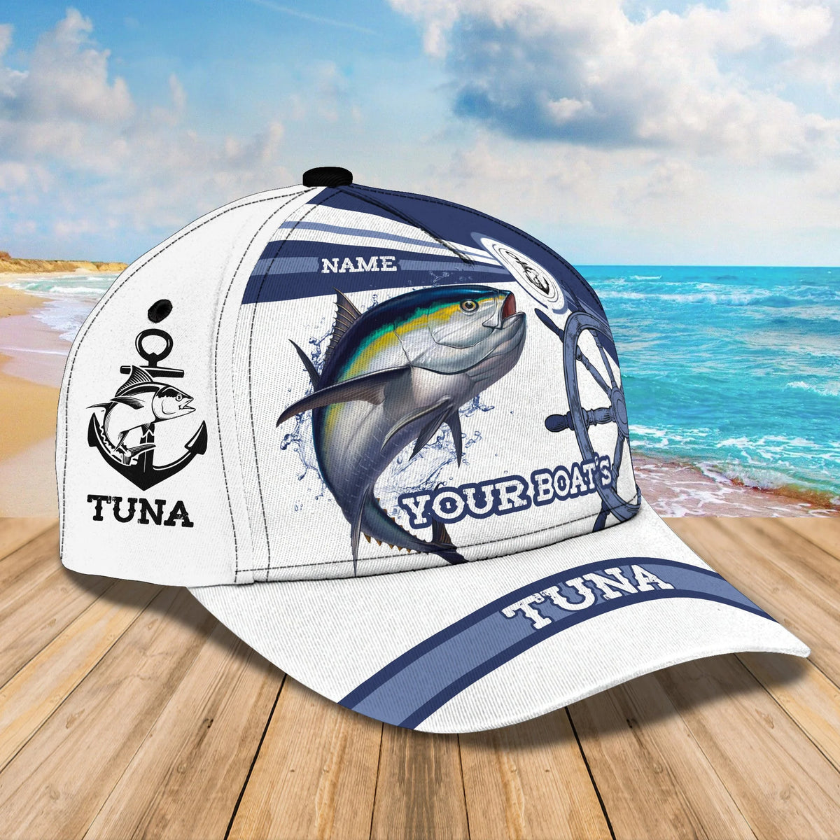 Tuna Ocean Fishing - Personalized Name Cap - Nt168 - Ct070 FISH0236
