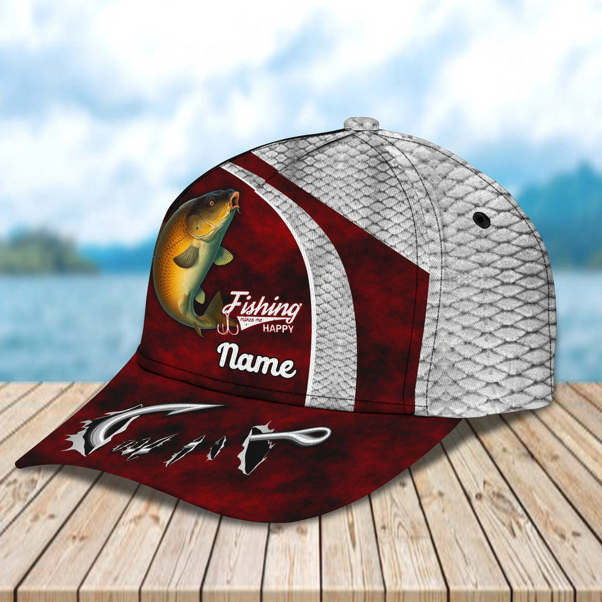 Carp Fishing 12 - Personalize Name Cap  - Loop - Ntp-169 FISH0051