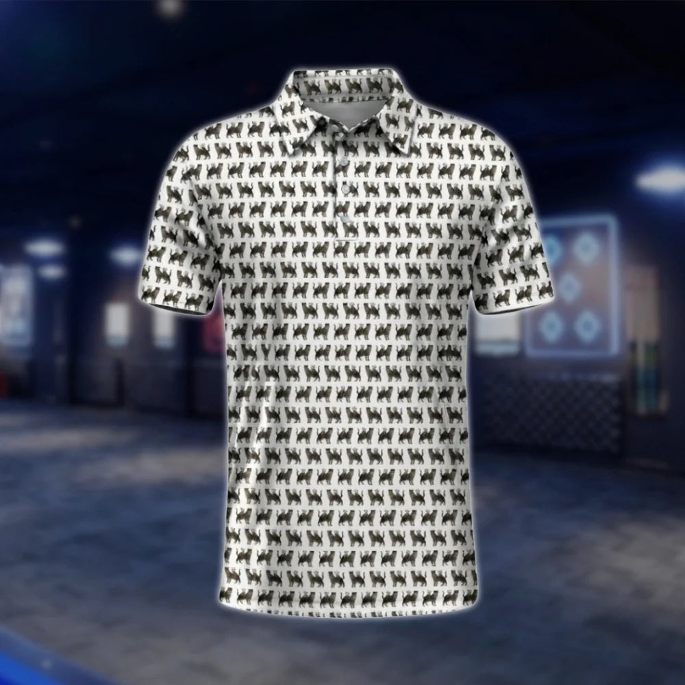 Men's Brown Tabby Golf Polo Shirt, Cat Golf Shirt For Pet Lover GOF0045
