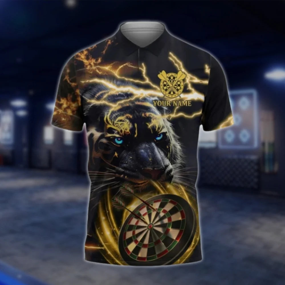 Custom Tiger Men's Dart Polo Shirt, Custom Tiger Dart Team Shirts DAT0332