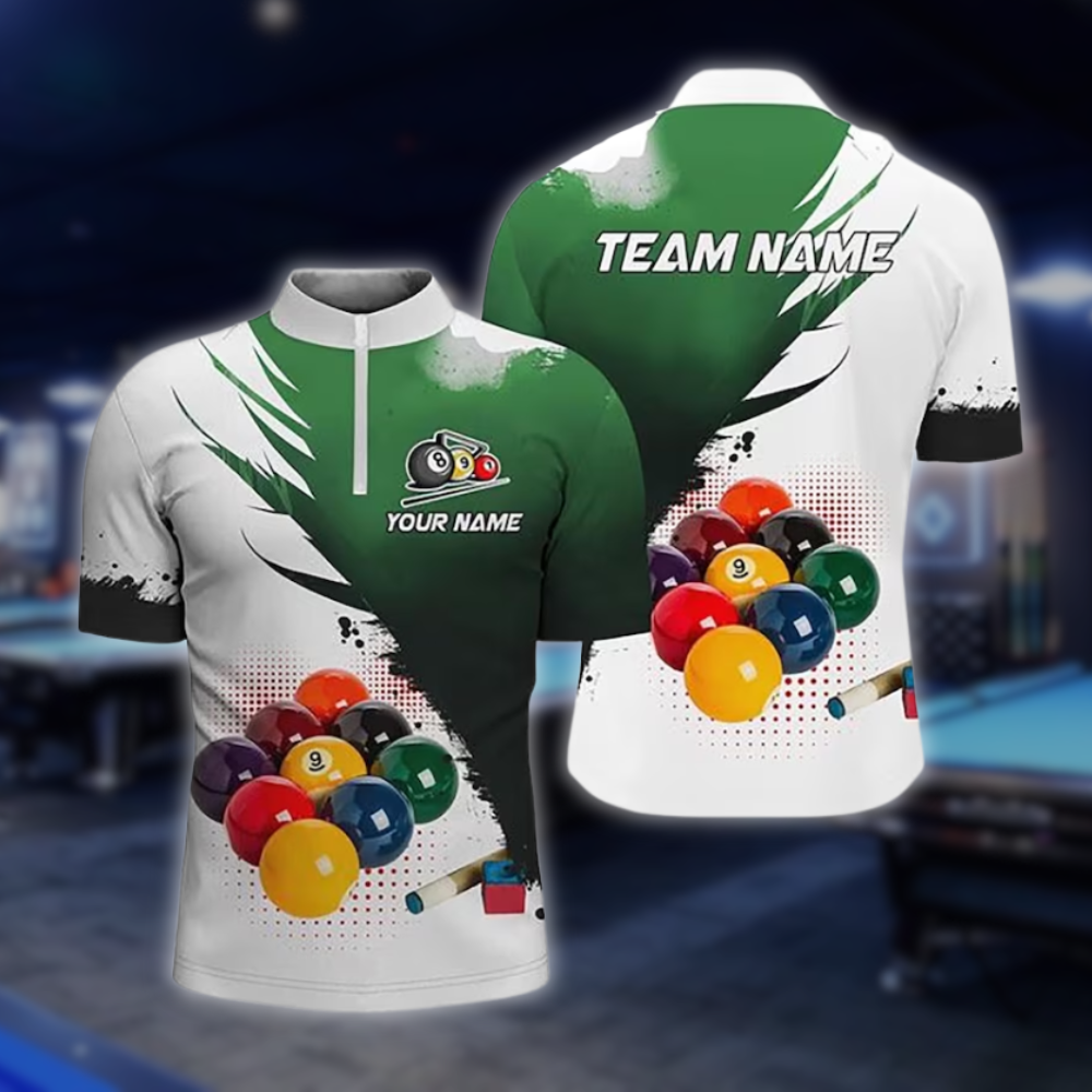 Blue And White Custom Billiard Team Jersey For Mens, Custom Billiard Shirts BLD0099