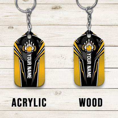 Yellow Bowling You Don't Have To Be Crazy Personalized Name 3D Keychain Gift For Bowler ORN0190