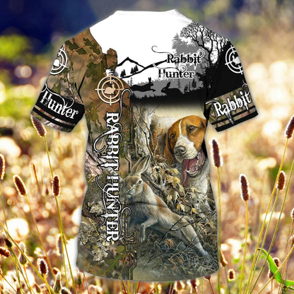 Rabit Hunting  - Personalized Name 3D Tshirt  - TT99 HNT0256