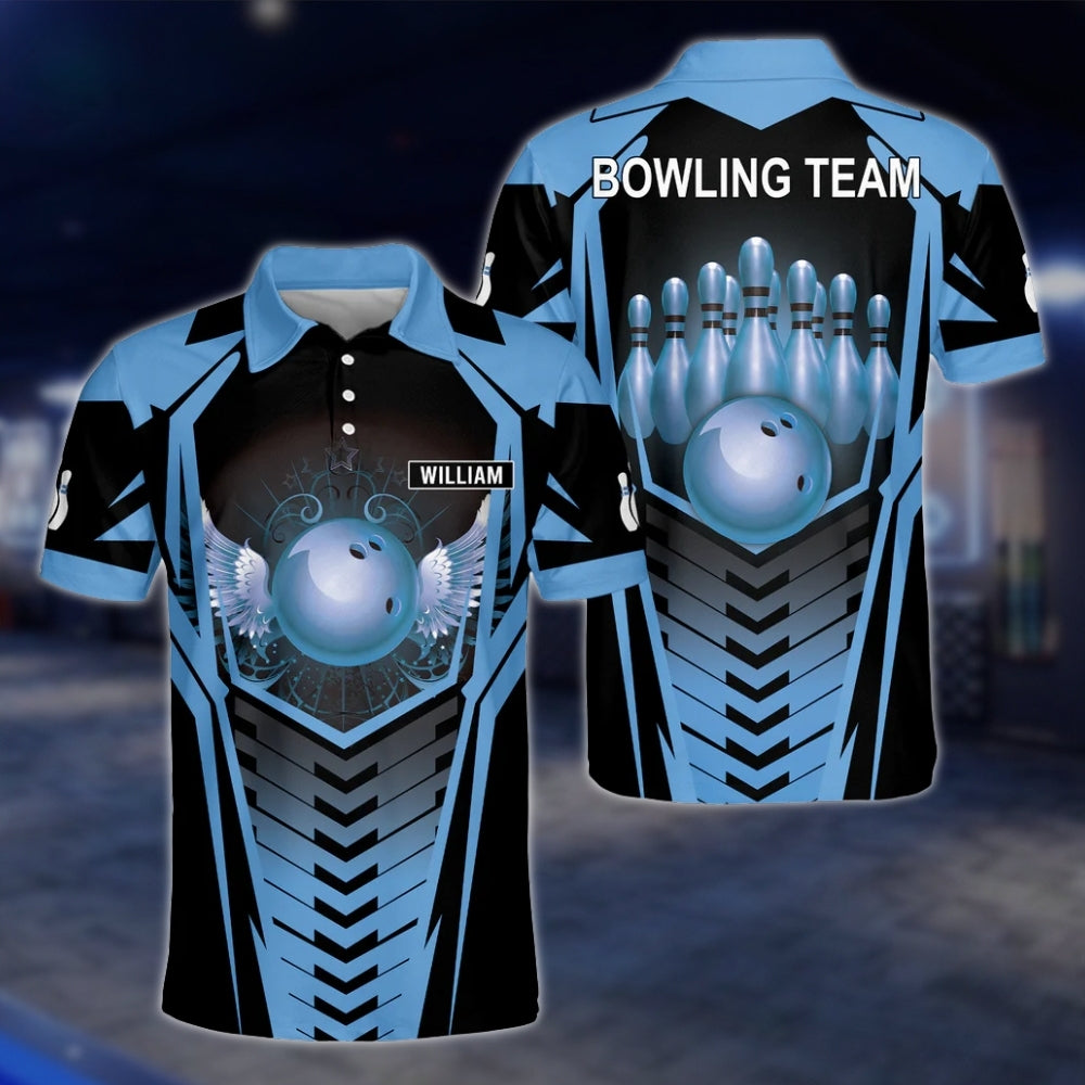 Custom Team Golden Black Bowling Mens Polo Shirt, Custom Bowling Shirts BZ0166 BOW0498