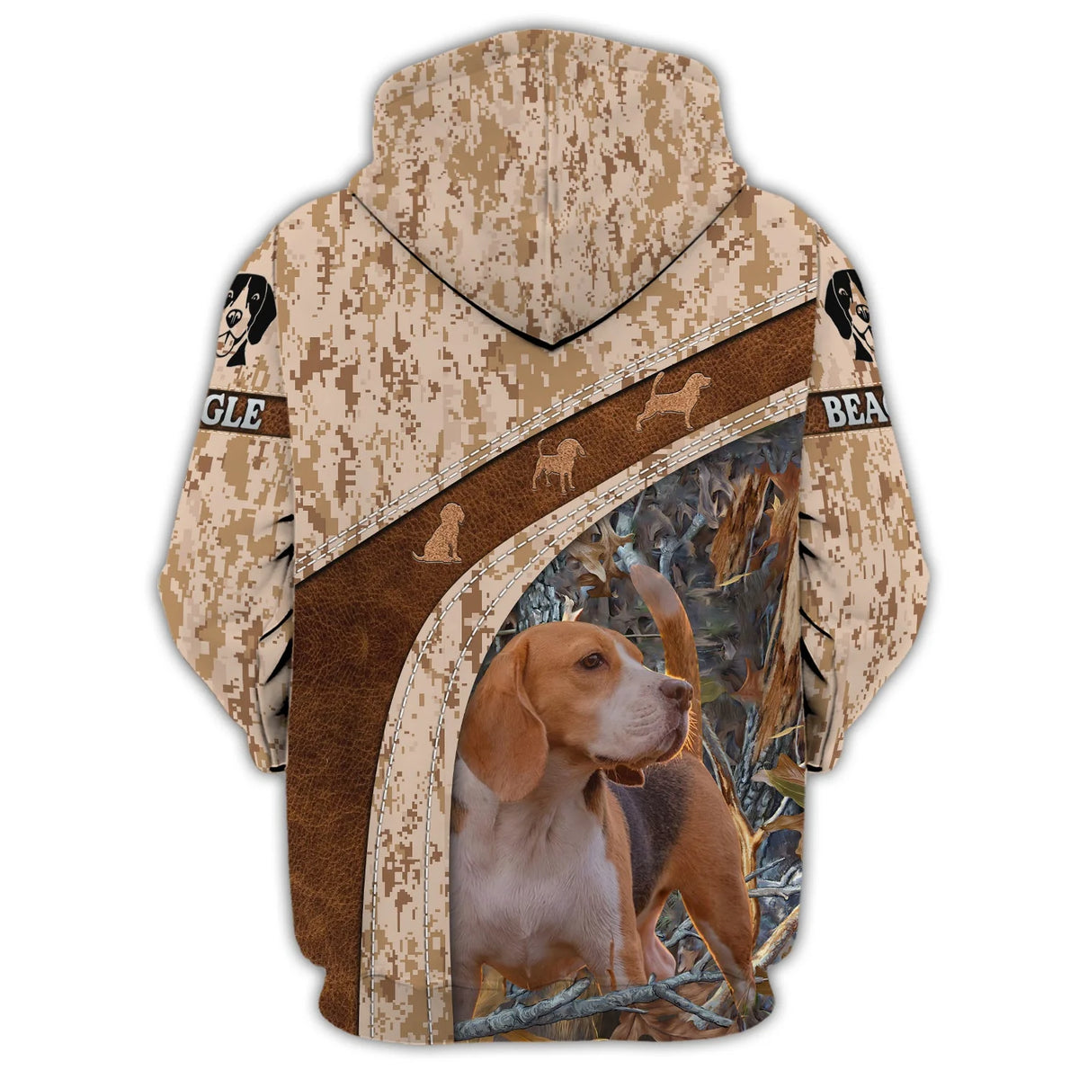 Rabbit Hunting - Beagle - Personalized Name 3D Zipper Hoodie 208 HNT0094