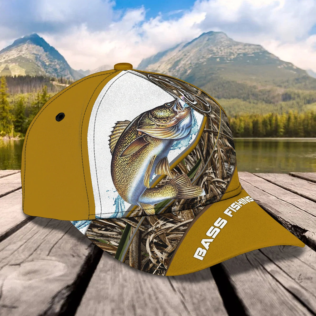 Bass Fishing 6 - Personalized Name Cap FISH0041