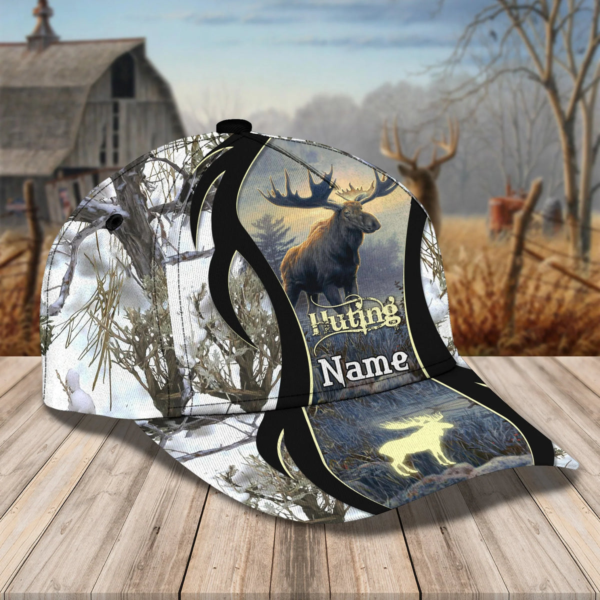 Moose hunting - Personalized Name Cap - Loop - Lnp-cap-1 HNT0197