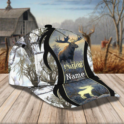 Moose hunting - Personalized Name Cap - Loop - Lnp-cap-1 HNT0197