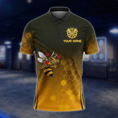 Bee Custom Mens Dart Polo Shirt, Custom Bee Darts Team Shirts DAT0327