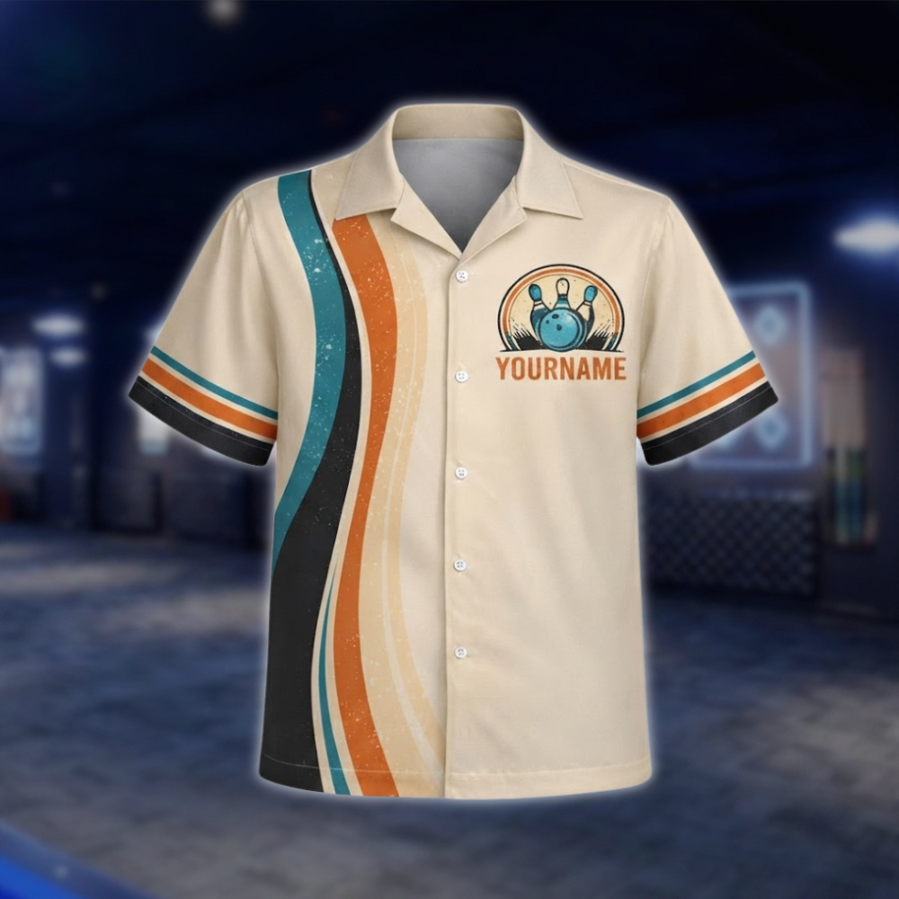 Custom Text Retro Bowling Polo Shirt For Men, Custom Retro Bowling Team Shirts BZ0763 BOW0154