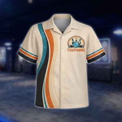 Custom Text Retro Bowling Polo Shirt For Men, Custom Retro Bowling Team Shirts BZ0763 BOW0154