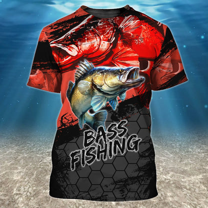 Bass Fishing Red 3D Hoodie Shirt For Men Hunting Life Hoodie Gifts FISH0069