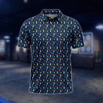 Mens Vodka Bloody Mary Cocktal Golf Polo Shirt Navy, Cocktail Golf Shirt GOF0029