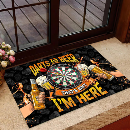 Darts And Beer That's Why I'm Here Doormat Gift For Darts Player ORN0133