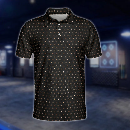 Whiskey Black Golf Polo Shirts For Men, Whiskey Golf Shirts GOF0249