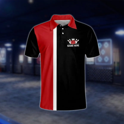 Strike King That's How I Roll Custom Name Black Red Bowling Polo Shirt, Custom Funny Bowling Shirt For Men BM0067 BOW0198