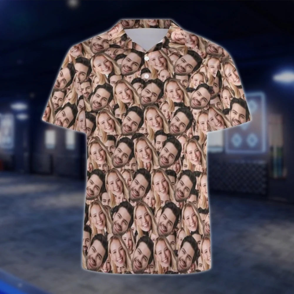 Custom Funny Face Golf Polo Shirt For Men, Personalized Photo Golf Shirt GOF0126