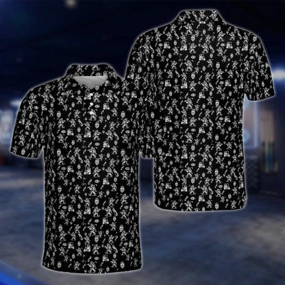 Funny Bigfoot Sasquatch Pattern Blue Golf Polo Shirts For Women, Bigfoot Golf Shirts GOF0238