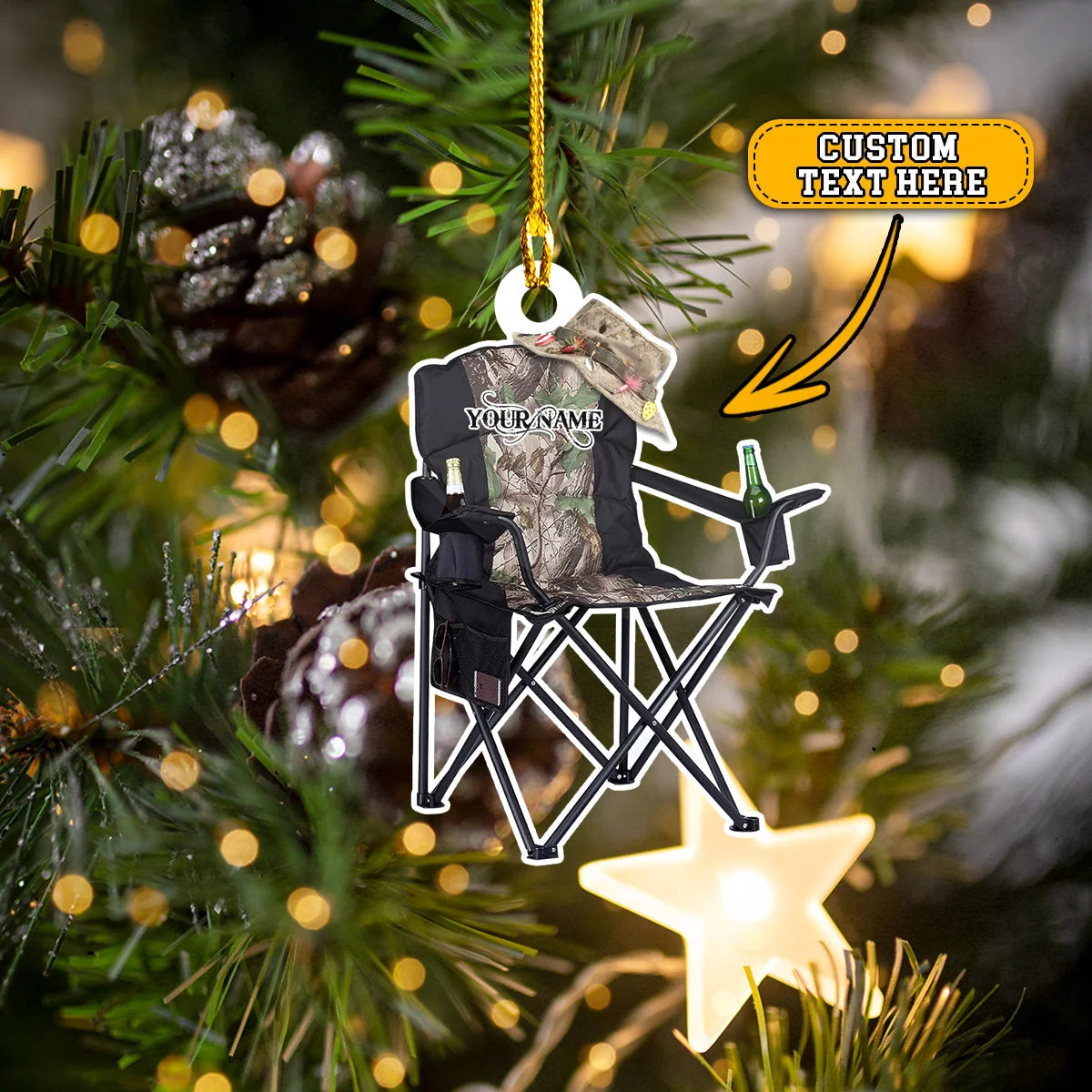 Custom Shaped Ornament -  Fishing Chair - 777 ORN0074