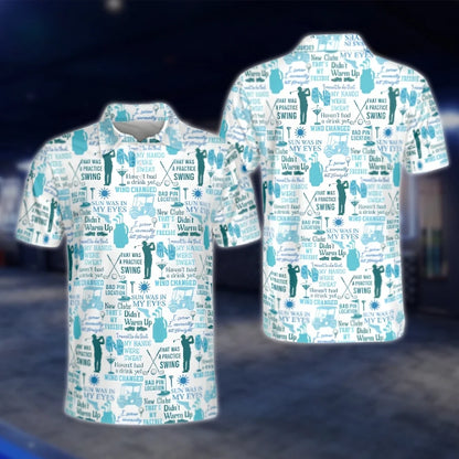 Funny Bad Golfer's Excuses Mens Golf Polo Shirts, Funny Golf Shirts GOF0232