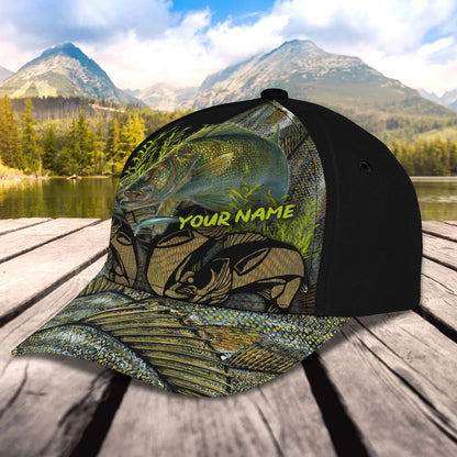 Walleye Fishing - Personalized Name Cap 25 - Lta98 FISH0270