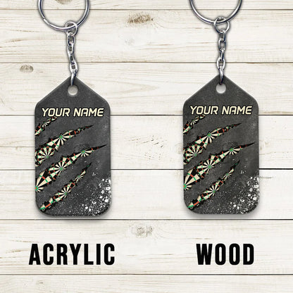 Thunder Dartboard Personalized Name 3D Viking And Darts Keychain For Dart Team Player 02 ORN0180