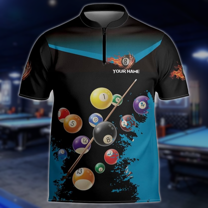 Custom Pool Jersey Team Shirts For Men, Custom Black Pink Billiard Shirts BLD0280