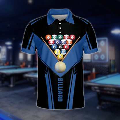 Custom Black And Blue Billiard Team Shirt For Mens, Custom Pool Billiard Shirts BLD0267