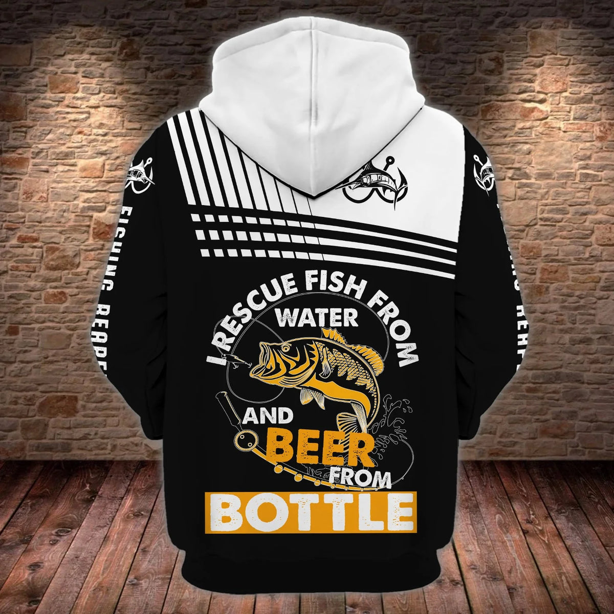 Fishing And Beer - Personalized Name 3D Hoodie - Dah 57 FISH0242