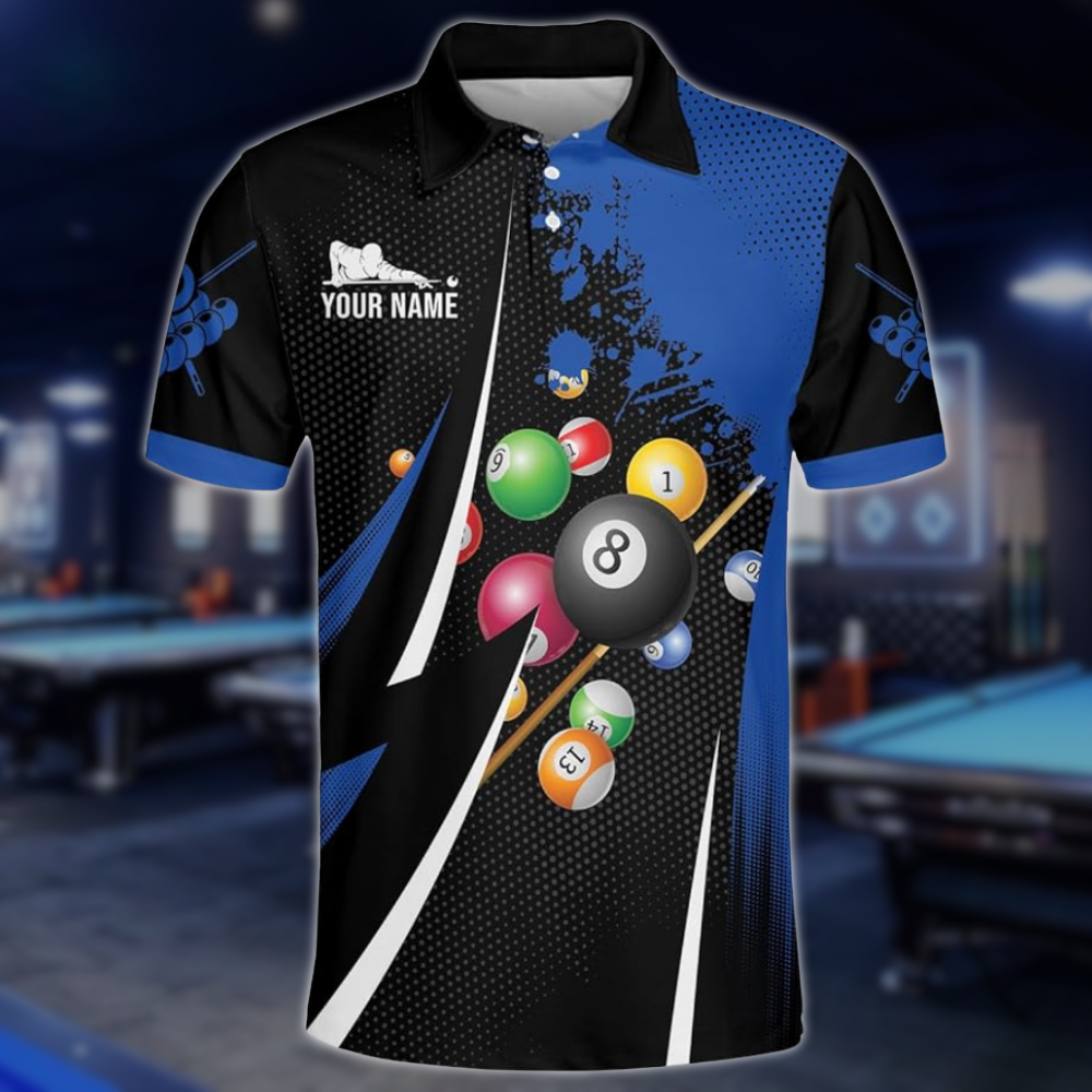 Custom Black And Red Billiard Team Polo Shirts For Mens, Custom Billiard Pool Players Shirts BLD0261