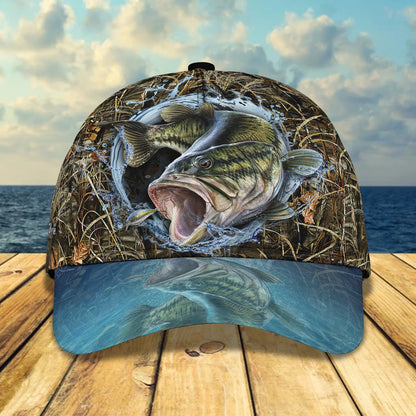 Bass Fishing 2 - Personalized Name Cap FISH0221
