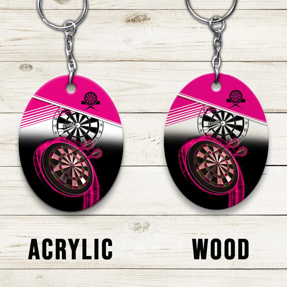 The Coolest Girls Throw Darts Keychain For Dart Team Player ORN0194