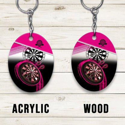 The Coolest Girls Throw Darts Keychain For Dart Team Player ORN0194