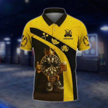 My Drinking Ream Has A Darts Problem Personalized Mens Dart Polo Shirt, Custom Beer Funny Dart Shirt For Team DAT0334