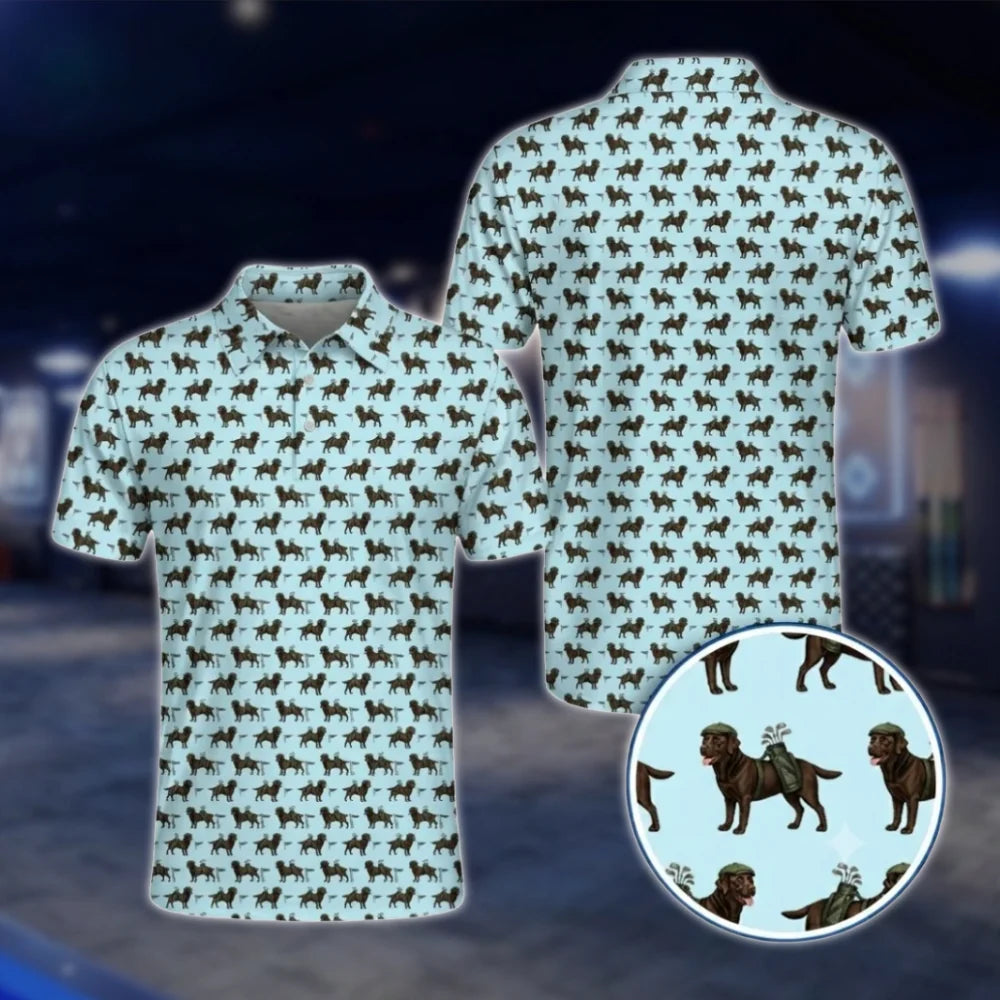 Chocolate Labrador Dog Golf Polo Shirt, Labrador Golf Shirt For Dog Lover GOF0040