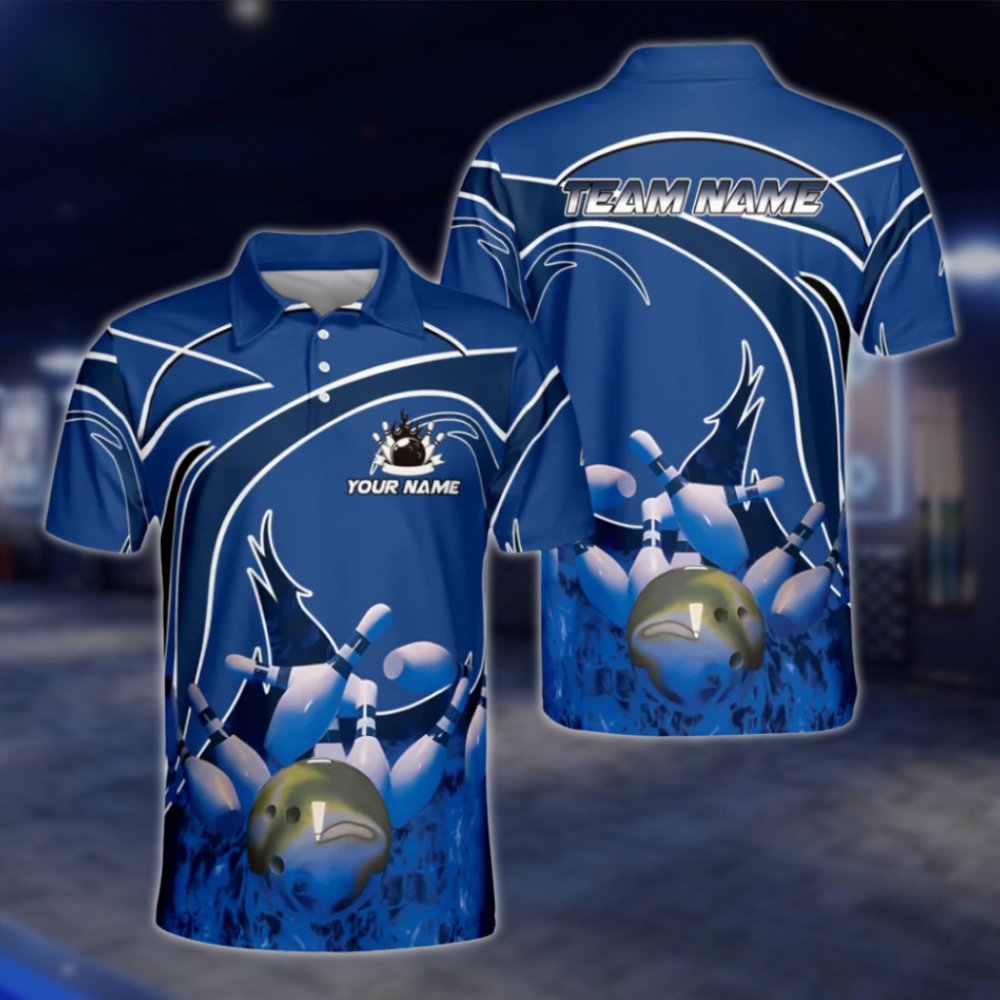 Custom Flame Men's Red Bowling Polo Shirts, Custom Flame Bowling Shirt For Team BM0318 BOW0429