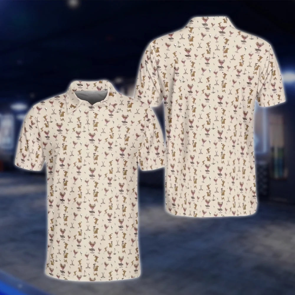 Men's Weenies And Martinis Golf Polo Shirt, Dachshund Dog Golf Shirt GOF0118