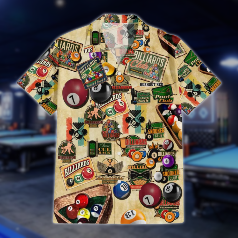 Retro Aloha Billiard Hawaiian Shirts For Mens, Vintage Billiard Shirts BLD0122