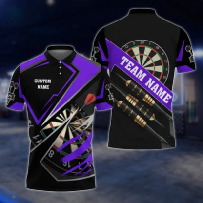Custom Team Black Dart Polo Shirt, Custom Dart Player Shirts DAT0323