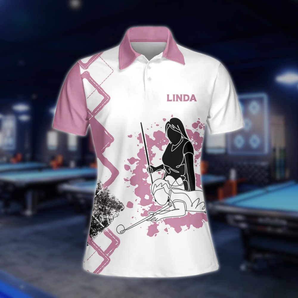 I Know I Play Like a Girl Try To Keep Up Custom Billiard Polo Shirts for Women, Custom Womens Funny Billiard Shirts BLD0031