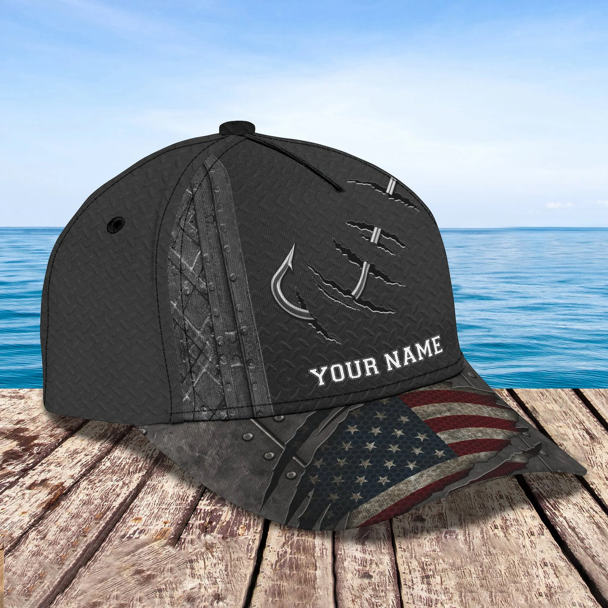 Fishing Hook - Personalized Name Cap - Urt96 FISH0136