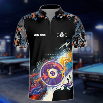 Custom 8 Ball Jersey Team Shirts For Men, Custom 8 Ball Billiard Shirts BLD0152