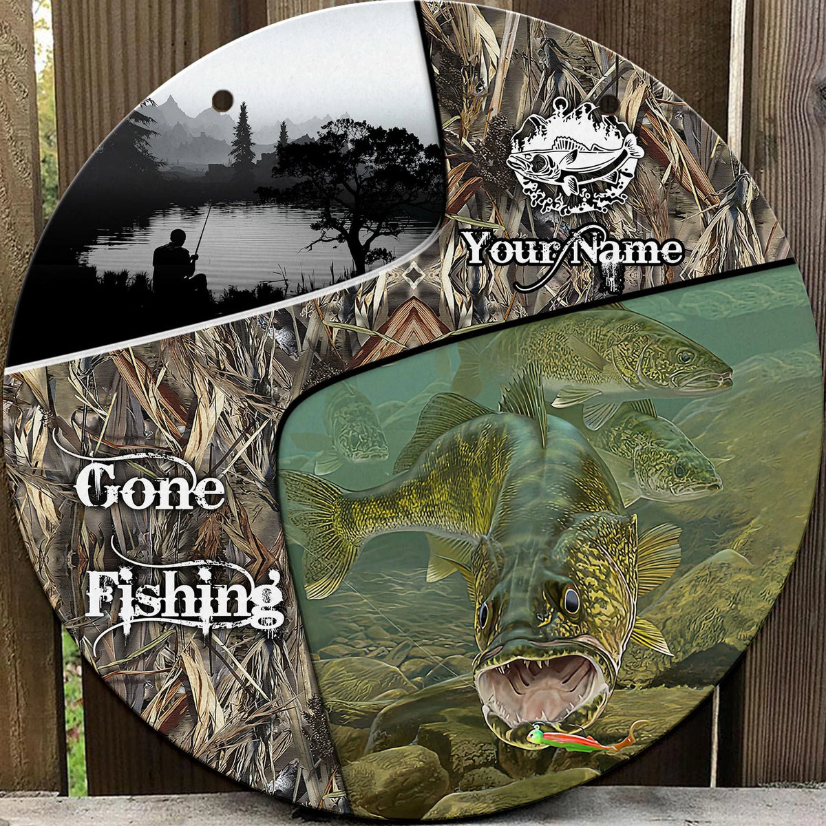 Custom Wooden Sign - Gone Fishing 2 - Nsd99 ORN0138