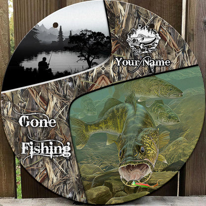 Custom Wooden Sign - Gone Fishing 2 - Nsd99 ORN0138