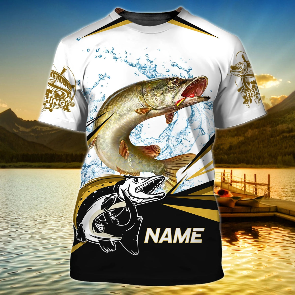 Pike Fishing - Personalized Name 3D Tshirt 37 - Nvc97 FISH0292