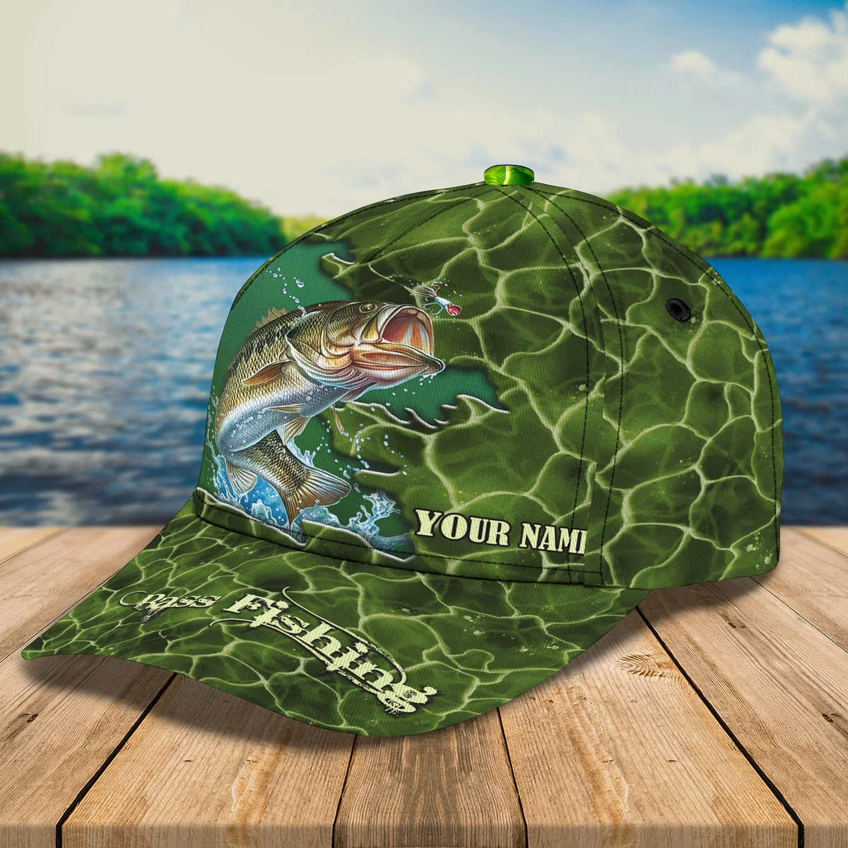 Fishing 3 - Personalized Name Cap - Hta FISH0139