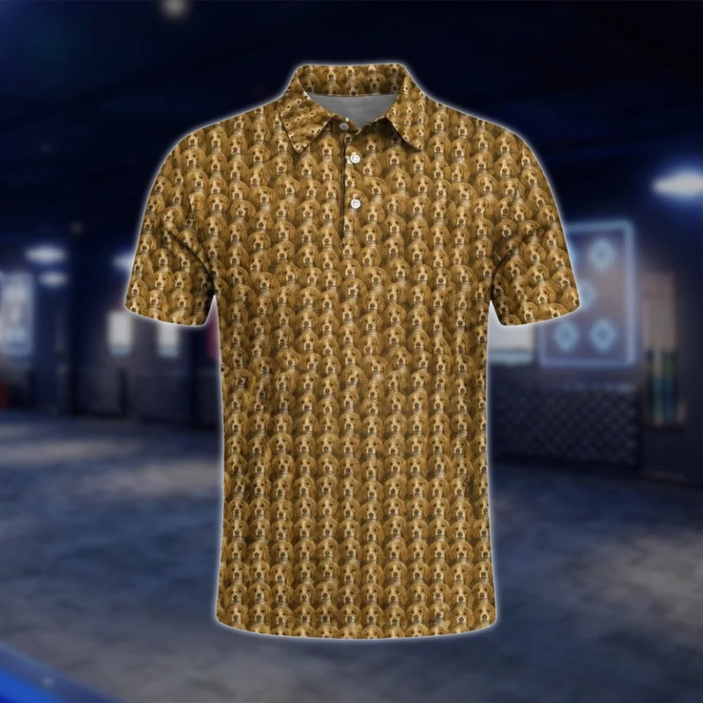 Beagle Golf Polo Shirt For Men Yellow, Beagle Dog Lover Golf Shirt GOF0036