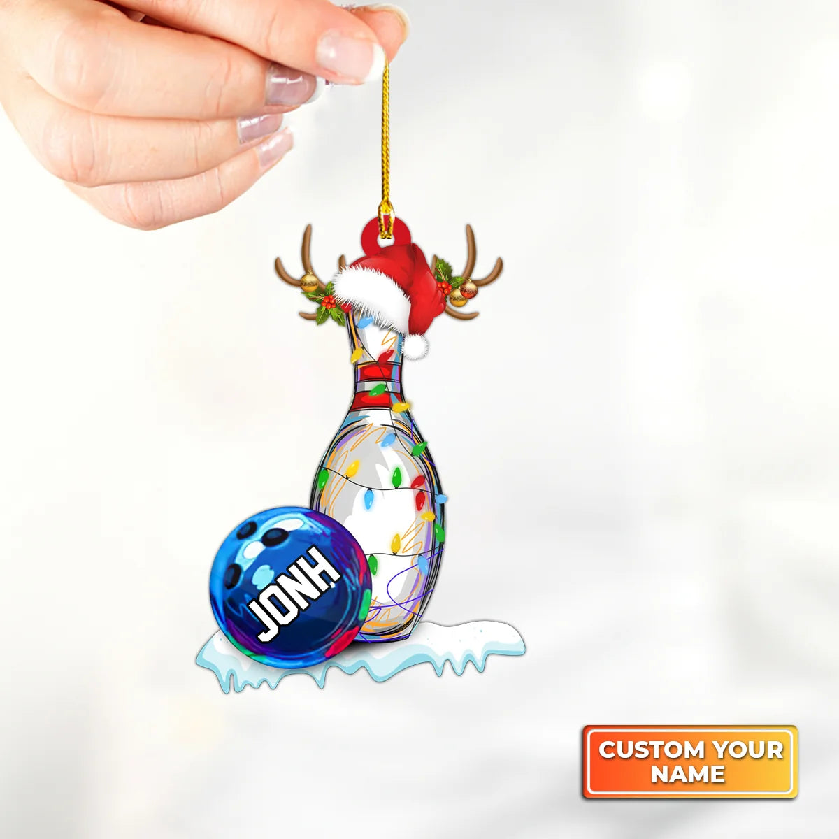 Personalized Bowling Reindeer Christmas Ornament, Loved Bowling Ornament ORN0086