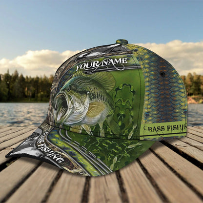 Bass Fishing 07 - Personalized Name Cap FISH0253